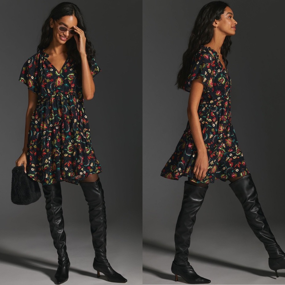 Anthropologie Robin Tiered Mini Dress